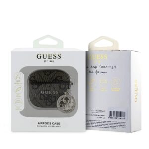 Guess 4G Script PC/PU Charm dėklas skirtas AirPods 4 rudos spalvos - Image 2