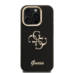 Guess PU Grained 4G Logo Stand Camera Frame dėklas skirtas Apple iPhone 15 Pro juodos spalvos - Image 2