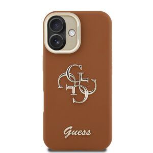 Guess PU Grained 4G Logo Stand Camera Frame dėklas skirtas Apple iPhone 16 rudos spalvos - Image 2