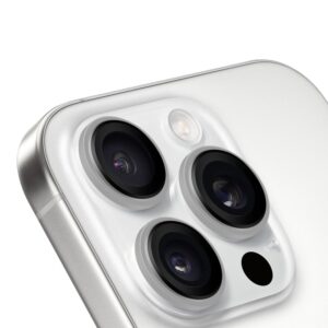 OBAL:ME lešio apsauga skirta Apple iPhone 15 Pro/15 Pro Max baltos spalvos Titanium