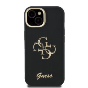 Guess PU Grained 4G Logo Stand Camera Frame dėklas skirtas Apple iPhone 13 juodos spalvos - Image 2