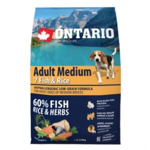 Ontario Adult Medium Fish & Rice 2,25kg (galioja iki 2025.07)