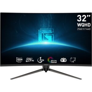 Monitorius MSI G32CQ5P / 31.5" / WQHD / 170Hz / 1ms (MPRT) / curved / juodos spalvos