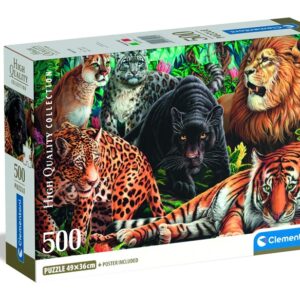 Dėlionė Clementoni Wild Cats 35584, 49 cm x 36 cm, 500 dal.