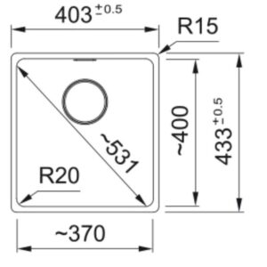 Plautuvė Franke Maris 125.0683.135, granitas, 403x433x200mm - Image 2