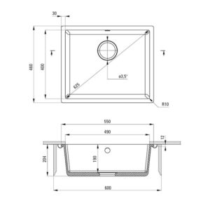 Plautuvė Deante Corda ZQA_A10C, granitas - Image 2
