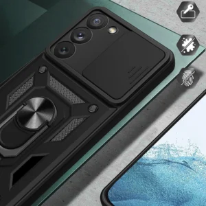 Hybrid Armor Camshield dėklas skirtas Samsung Galaxy A54 5G armored dėklas su camera cover juodos spalvos - Image 4