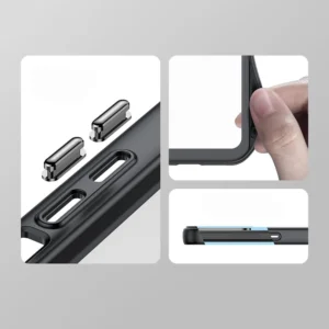 Apple iPhone 15 Outer Space reinskirtasced dėklas su flexible frame - skaidrus - Image 7