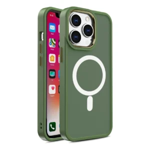 Magnetic Color Matte dėklas skirtas Apple iPhone 15 Plus - žalios spalvos