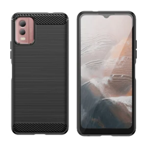 Carbon silikoninis dėklas skirtas Nokia C32 - juodos spalvos - Image 2