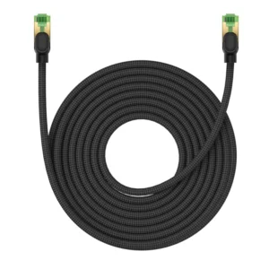 Baseus fast network cable RJ-45 cat.8 40Gbps 10m braided - juodos spalvos - Image 1