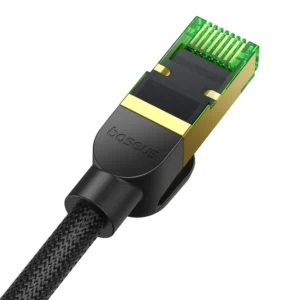 Baseus fast network cable RJ-45 cat.8 40Gbps 10m braided - juodos spalvos - Image 8