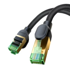 Baseus fast network cable RJ-45 cat.8 40Gbps 10m braided - juodos spalvos - Image 9