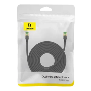 Baseus fast network cable RJ-45 cat.8 40Gbps 10m braided - juodos spalvos - Image 5