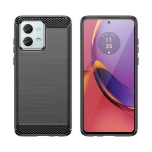 Carbon Dėklas skirtas Motorola Moto G84 - juodos spalvos - Image 2