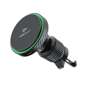 Acefast D33 automobilinis laikiklis su Qi2 15W Magnetic Charger for Air Vent - juodos spalvos - Image 1