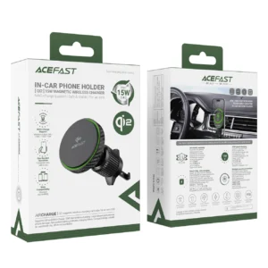 Acefast D33 automobilinis laikiklis su Qi2 15W Magnetic Charger for Air Vent - juodos spalvos - Image 7