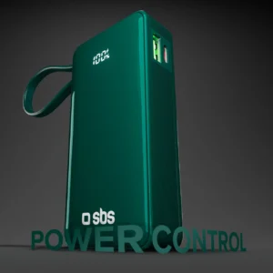 Powerbank SBS 10000 mAh 20W su integruotu USB-C kabeliu ir skaitmeniniu ekranu - žalios spalvos - Image 5