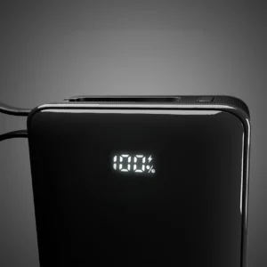 Powerbank SBS 20000 mAh 20W su integruotu USB-C kabeliu ir skaitmeniniu ekranu - juodos spalvos - Image 8