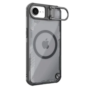 Nillkin Iceblade Prop Magnetic dėklas su Stand skirtas Apple iPhone 16e - juodos spalvos