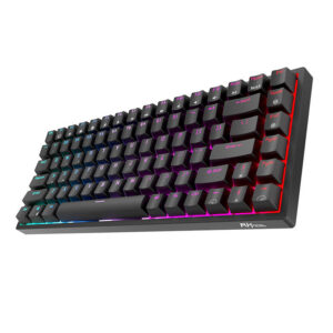 Belaidė mechaninė klaviatūra Royal Kludge RK84 RGB, Red switch juodos spalvos - Image 3