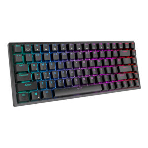 Belaidė mechaninė klaviatūra Royal Kludge RK84 RGB, Red switch juodos spalvos - Image 4