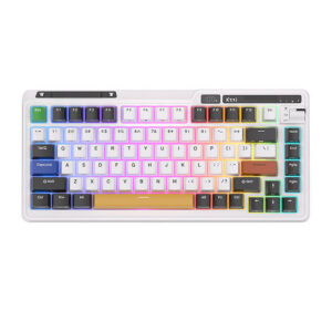 Belaidė mechaninė klaviatūra Royal Kludge KZZI K75 pro RGB, Eternity Switch  juodos spalvos and baltos spalvos - Image 1