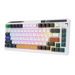 Belaidė mechaninė klaviatūra Royal Kludge KZZI K75 pro RGB, Eternity Switch  juodos spalvos and baltos spalvos - Image 3