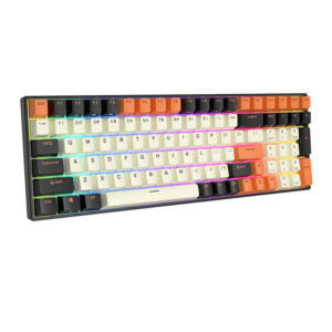 Mechaninė klaviatūra Royal Kludge RK100 RGB, brown switch juodos spalvos-oranžinės spalvos - Image 4