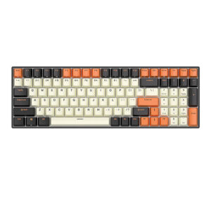 Mechaninė klaviatūra Royal Kludge RK100 RGB, brown switch juodos spalvos-oranžinės spalvos - Image 1