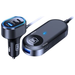 Automobilinis įkroviklis 3MK Double Car  Charger 135W PD QC PPS 2xUSB-A 4xUSB-C pilkos spalvos - Image 3
