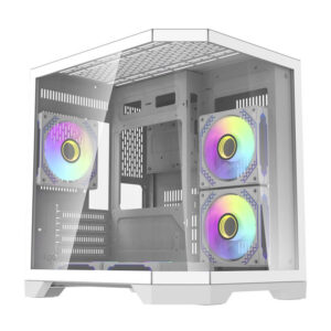 Darflash FT350 kompiuterio korpusas + 5 aRGB fans baltos spalvos