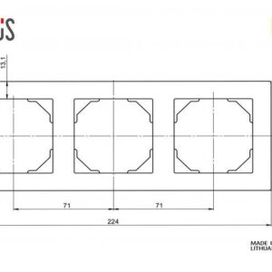 Trivietis rėmelis LIREGUS EPSILON, baltos spalvos - Image 2