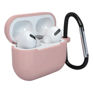 Dėklas skirtas AirPods 3 ausinėms, silikoninis + keychain lobster clasp pendant pink (case D) - Image 1