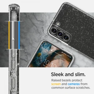 Spigen Liquid Crystal dėklas skirtas Samsung Galaxy S22 - Clear Glitter - Image 8