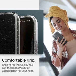 Spigen Liquid Crystal dėklas skirtas Samsung Galaxy S22 - Clear Glitter - Image 9