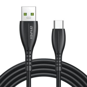 AWEI CL-115T USB į USB-C juodos spalvos kabelis