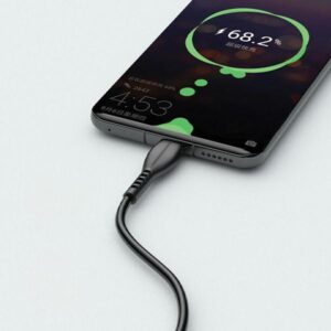 AWEI CL-115T USB į USB-C juodos spalvos kabelis - Image 4