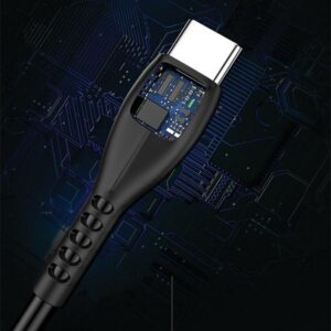 AWEI CL-115T USB į USB-C juodos spalvos kabelis - Image 5