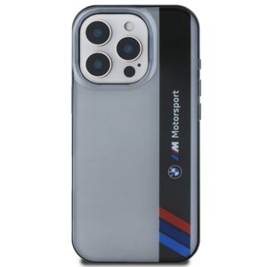 BMW BMHCP16L23HTFEG Apple iPhone 16 Pro 6.3" pilkos spalvos harddėklas Motorsport IML Vertical Stripe - Image 3