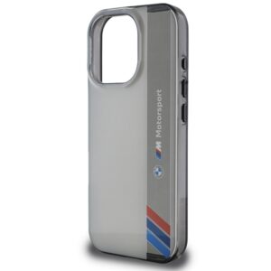 BMW BMHCP16L23HTFEG Apple iPhone 16 Pro 6.3" pilkos spalvos harddėklas Motorsport IML Vertical Stripe - Image 6
