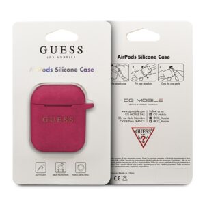 Guess GUACCSILGLFU AirPods dėklas fuchsia Silicone Glitter - Image 2