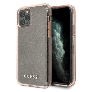 Guess GUHCN65PCGLPI Apple iPhone 11 Pro Max rožinės spalvos hard dėklas Glitter