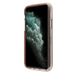 Guess GUHCN65PCGLPI Apple iPhone 11 Pro Max rožinės spalvos hard dėklas Glitter - Image 6