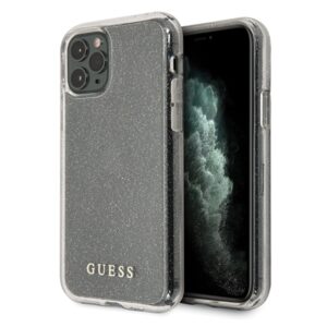 Guess GUHCN58PCGLSI Apple iPhone 11 Pro silver hard dėklas Glitter