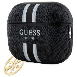 Guess GUAP2P4RPSK AirPods Pro 2 (2022/2023) dėklas juodos spalvos 4G Printed Stripes Charm - Image 3
