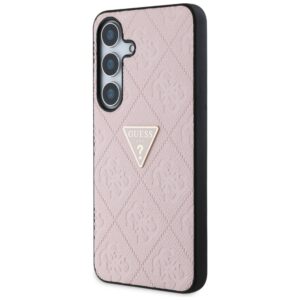 Dėklas Guess Hot Stamp 4G Pattern Triangle Metal Logo skirta Samsung Galaxy S25 rožinės spalvos - Image 2