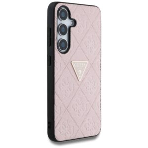 Dėklas Guess Hot Stamp 4G Pattern Triangle Metal Logo skirta Samsung Galaxy S25 rožinės spalvos - Image 4