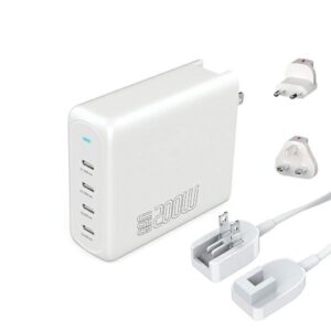 4smarts Laidinis įkroviklis 200W GaN FlexPro 4xUSB-C baltos spalvos 544200