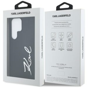 Karl Lagerfeld Silicone Metal Signature Logo Dėklas skirtas Samsung Galaxy S25 Ultra juodos spalvos - Image 8